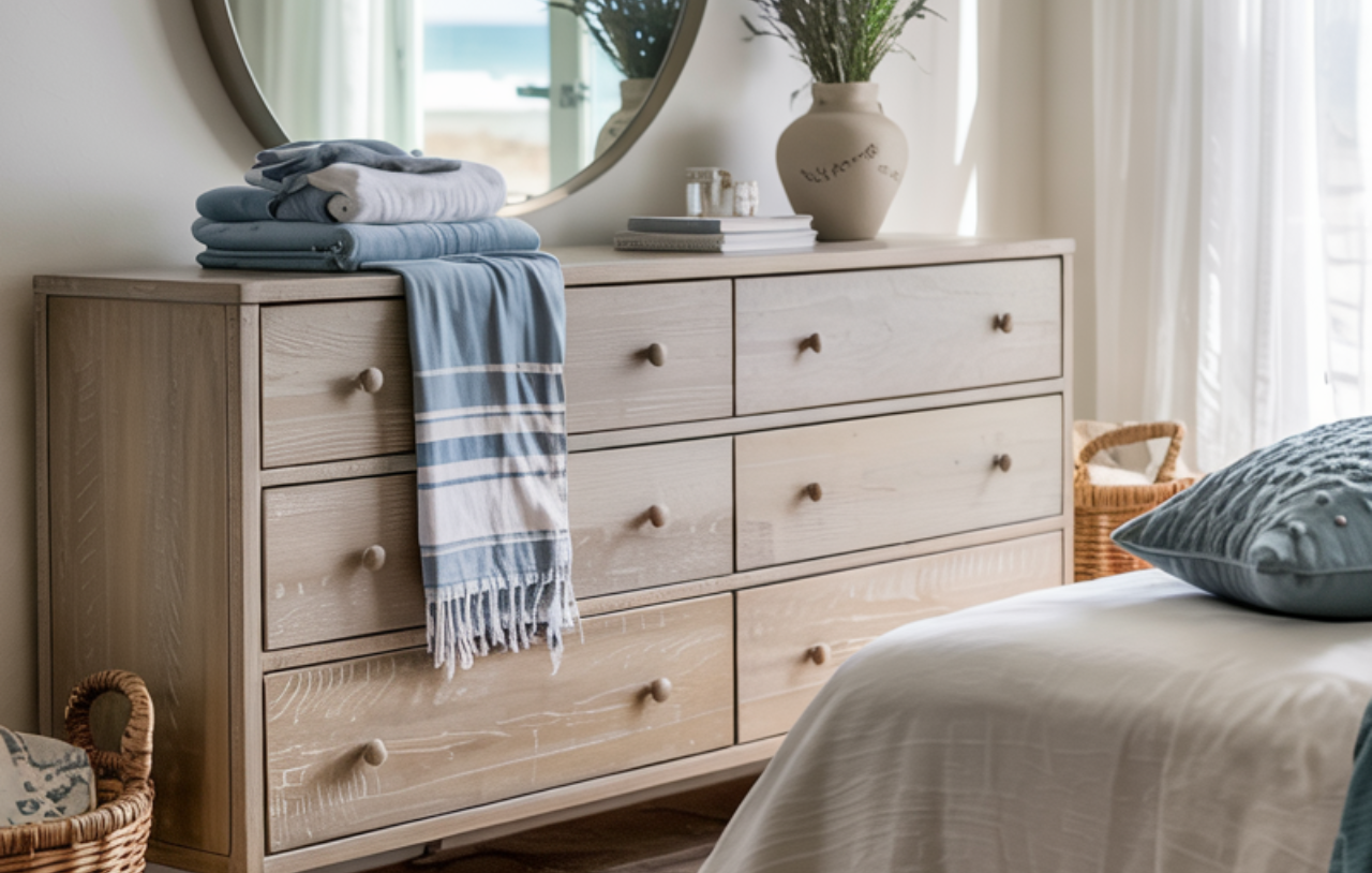 beach look dresser 8 Drawer 58" W Solid Wood Double Dresser Latitude Run Color: Brown